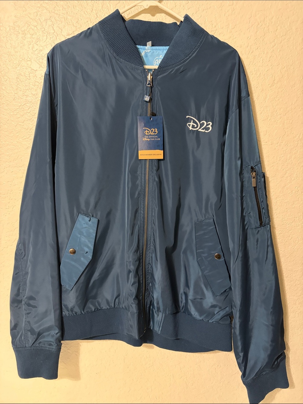D23 Gold Member Exclusive Navy Bomber Jacket REVERSIBLE